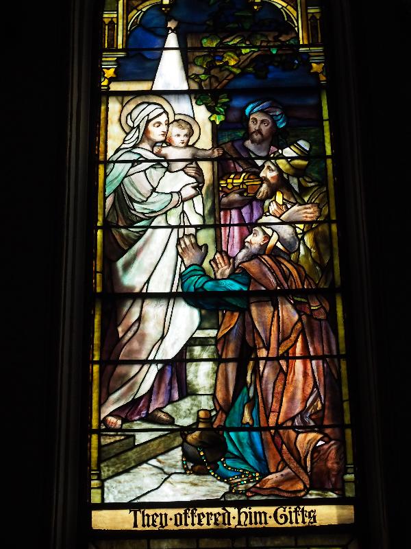 Troy, New York (NY): St Joseph's Church: Stapleton Memorial Window, Adoration of the Magi (1901, Tiffany Studios)