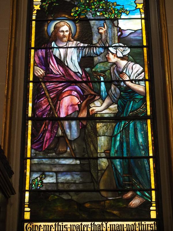 Troy, New York (NY): St Joseph's Church: Jesus at the Well (1901, Tiffany Studios)