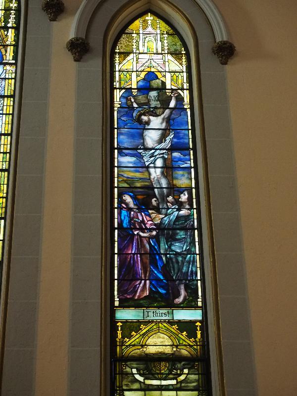 Troy, New York (NY): St Joseph's Church: Crucifixion (1901, Tiffany Studios)