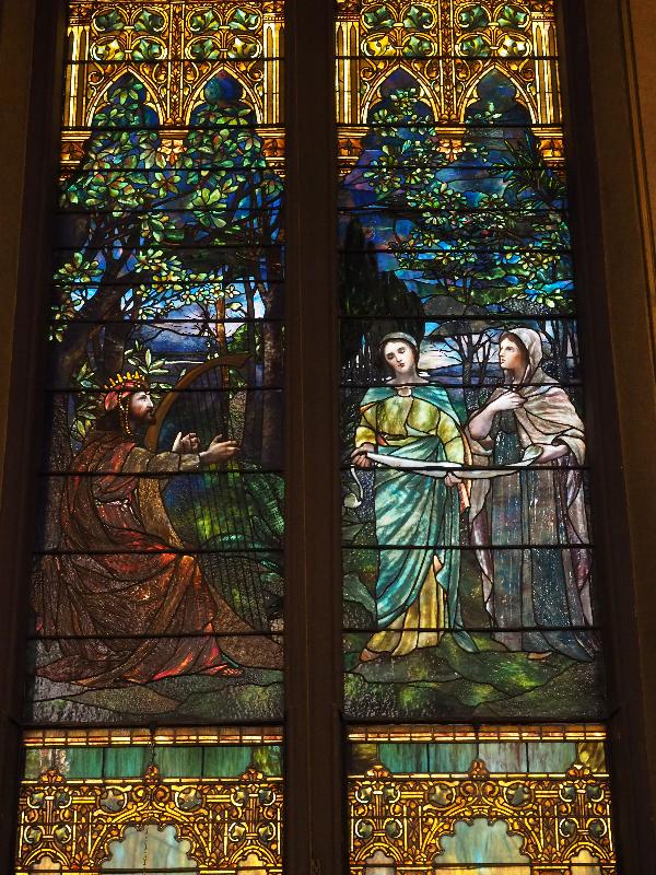 Troy, New York (NY): St Paul's Episcopal Church: Fuller Memorial Window, King David, Psalms of David (Edward Peck Sperry, 1893, Tiffany Glass and Decorating Company)