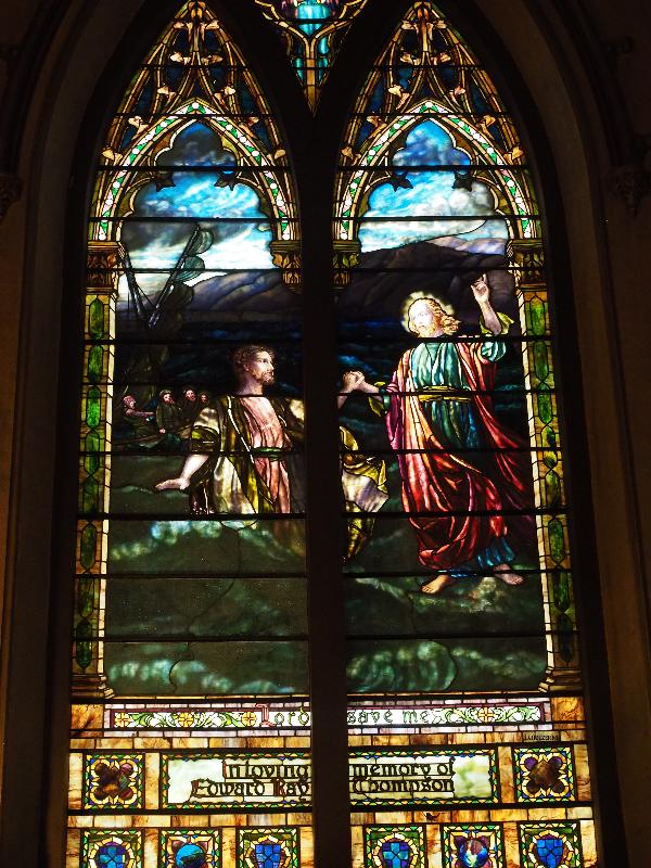 Troy, New York (NY): St Paul's Episcopal Church: Jesus Saving Peter (1900, Jacob Adolphus Holzer)