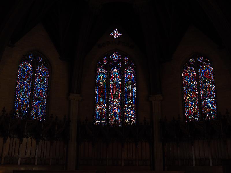 Wellesley, Massachusetts (MA): Wellesley College, Houghton Chapel: The Love of God (1925, designed by Estelle Hurll and made by Reynolds, Francis, and Rohnstock)