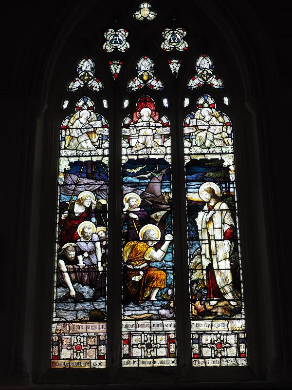 Leicester, England: Leicester Cathedral: Jesus and fishing Disciples (Heaton, Butler and Bayne)