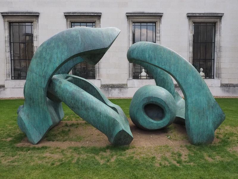 Cambridge, England: Fitzwilliam Museum: Hill Arches (1973, Henry Moore)