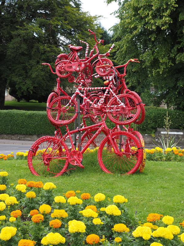 Buxton, England: St John's Road: bicycle sculpture (2016)