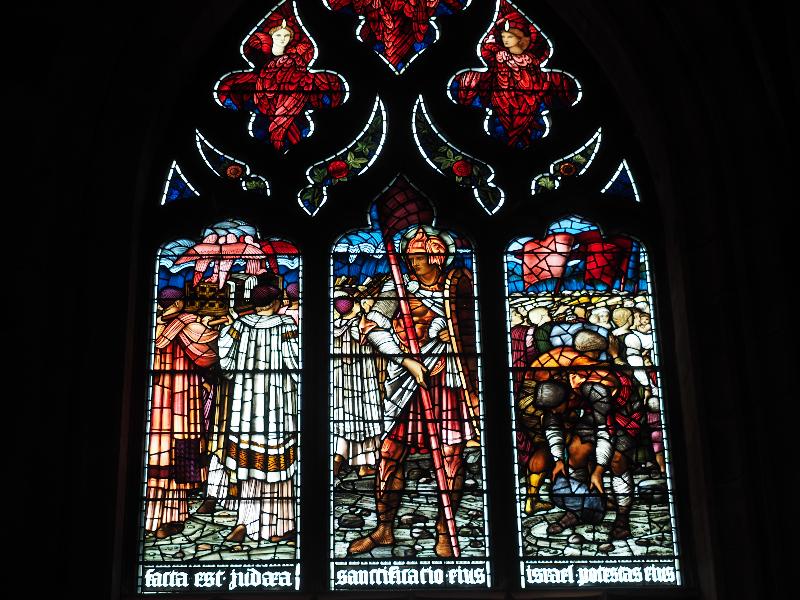 Edinburgh, Scotland: St Giles' Cathedral: Crossing of the River Jordan (1885-1886, William Morris, designed by Edward Burne-Jones)
