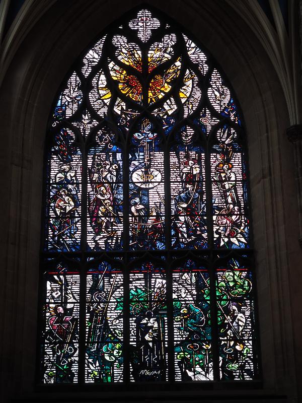 Edinburgh, Scotland: St Giles' Cathedral: Robert Burns Memorial Window (1985, Leifur Breidfjord)