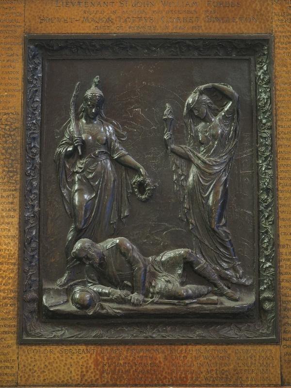 Edinburgh, Scotland: St Giles' Cathedral: 92nd Gordon Highlanders memorial (1889, Frederic Shields)
