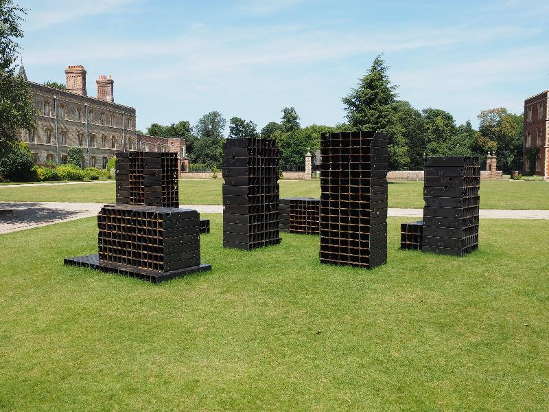 Cambridge, England: Jesus College: Bunker (Mona Hatoum, Sculpture in the Close 2017)