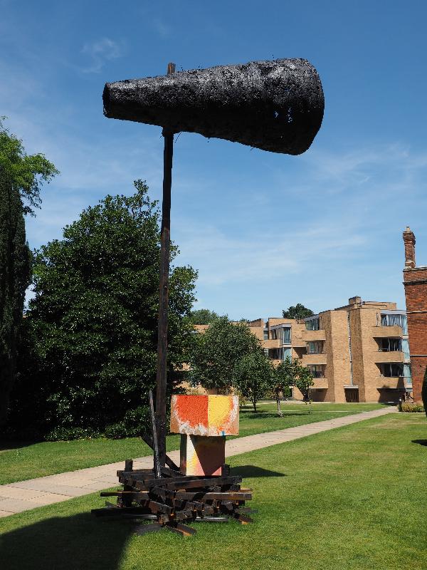 Cambridge, England: Jesus College: Untitled: megaphone (Phyllida Barlow, Sculpture in the Close 2017)