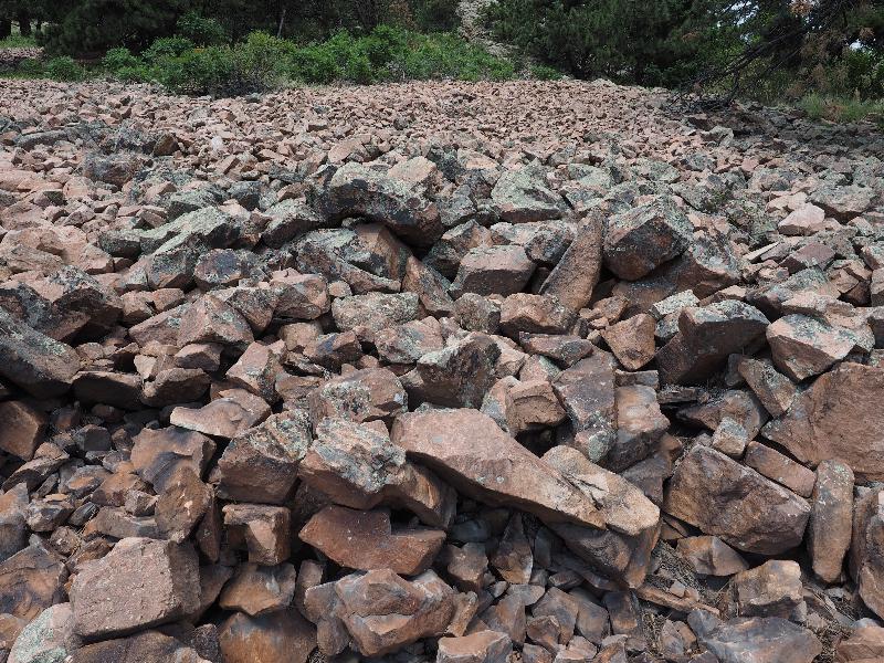 Boulder, Colorado (CO): Chautauqua Trail: scree to side of trail