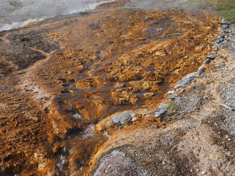 Yellowstone National Park, Wyoming (WY): Midway Geyser Basin: orange ground