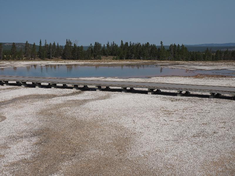 Yellowstone National Park, Wyoming (WY): Midway Geyser Basin: Turquoise Pool and walkway