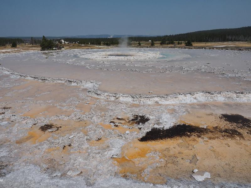 Yellowstone National Park, Wyoming (WY): Firehole Lake Drive: Great Fountain Geyser (not spouting)