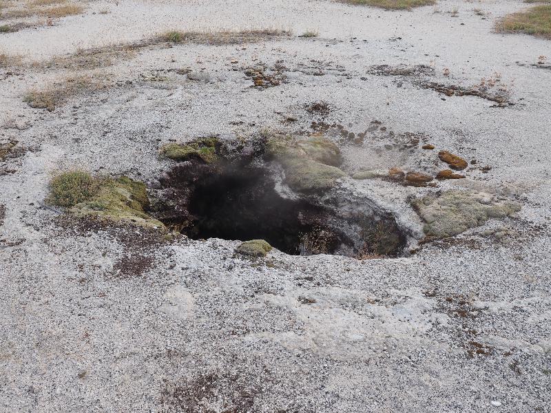 Yellowstone National Park, Wyoming (WY): Biscuit Basin: Black Pearl Geyser (not spouting)