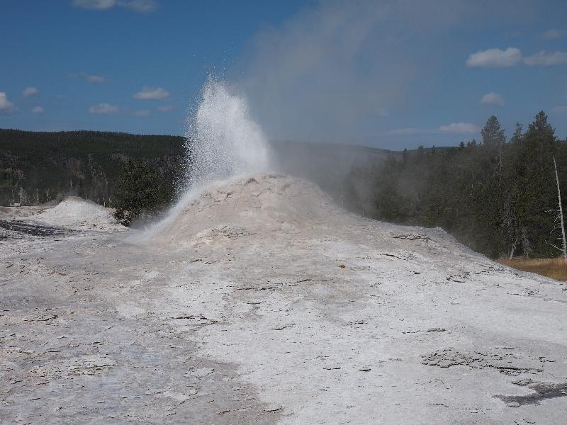 Yellowstone National Park, Wyoming (WY): Upper Geyser Basin: Lion Geyser starting to spout