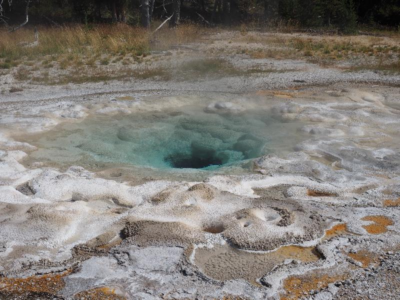 Yellowstone National Park, Wyoming (WY): Upper Geyser Basin: Spasmodic Geyser, left pool (not spouting)