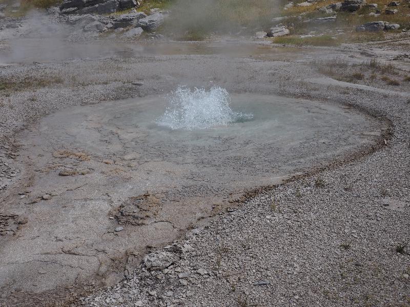 Yellowstone National Park, Wyoming (WY): Upper Geyser Basin: Triplet Geyser spouting