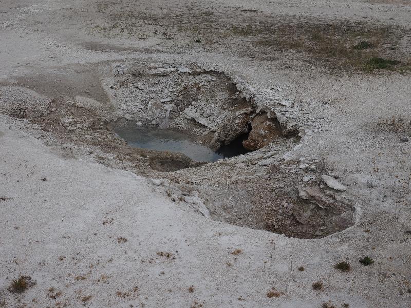 Yellowstone National Park, Wyoming (WY): West Thumb Geyser Basin: Perforated Pool (small amount of water)