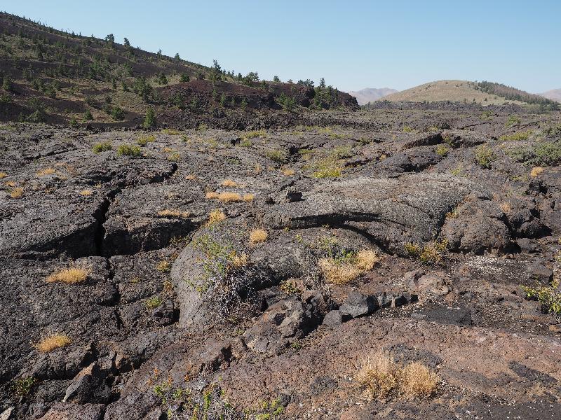 Craters Of The Moon National Monument, Idaho (ID): North Crater Flow Trail: view towards North Crater and Grassy Cone