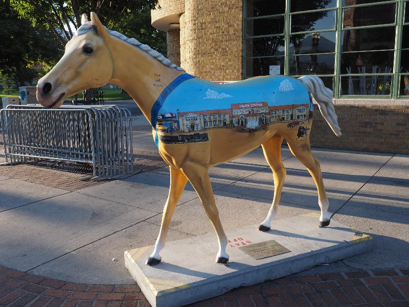 Ogden, Utah (UT): 25th Street: Ogden Union Station, Past & Present (horse sculpture, Donna & Jim Wilde, BJ Jensen & Miranda Jensen)