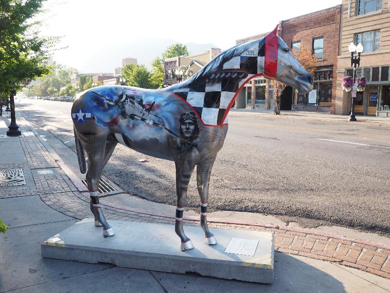 Ogden, Utah (UT): 25th Street: War Horse - P51 Mustang (horse sculpture, Jasey Colunga)