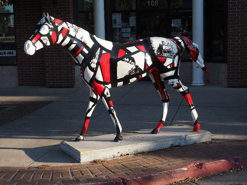 Ogden, Utah (UT): 25th Street: Windows (horse sculpture, Jonathan Trimble)