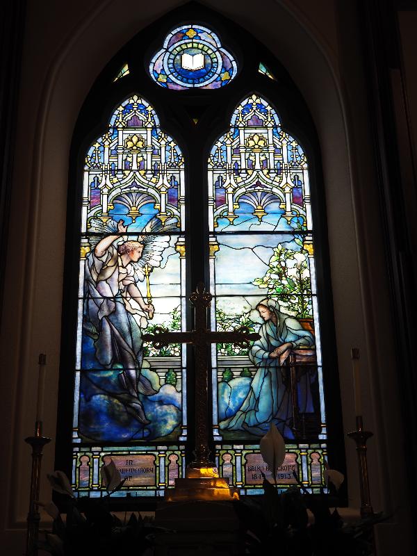 Salt Lake City, Utah (UT): Cathedral Church of St. Mark: Bancroft Memorial Window,  Annunciation to the Virgin (1916, Tiffany Studios)
