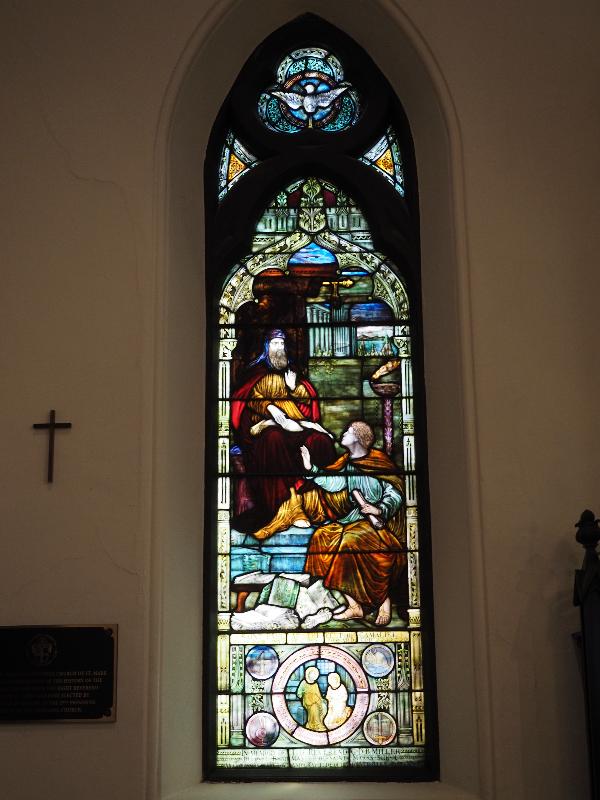Salt Lake City, Utah (UT): Cathedral Church of St. Mark: Miller Memorial Window, St Paul at the Feet of Gamaliel (1914, Charles F. Hogeman)