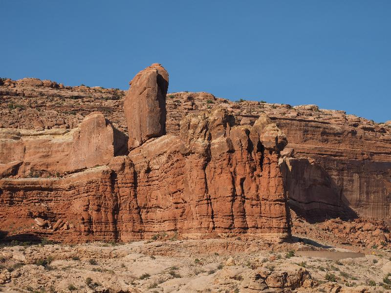 Arches National Park, Utah (UT): Arches Scenic Drive: view from Visitor Center of nearby rocks