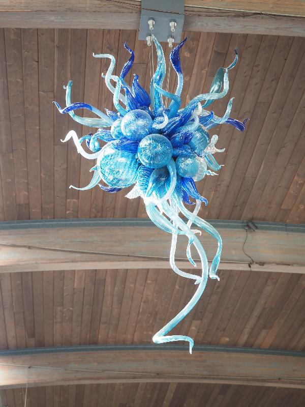 Bronx, New York (NY): New York Botanical Garden: Mineral Blue Chandelier (2016, Dale Chihuly)