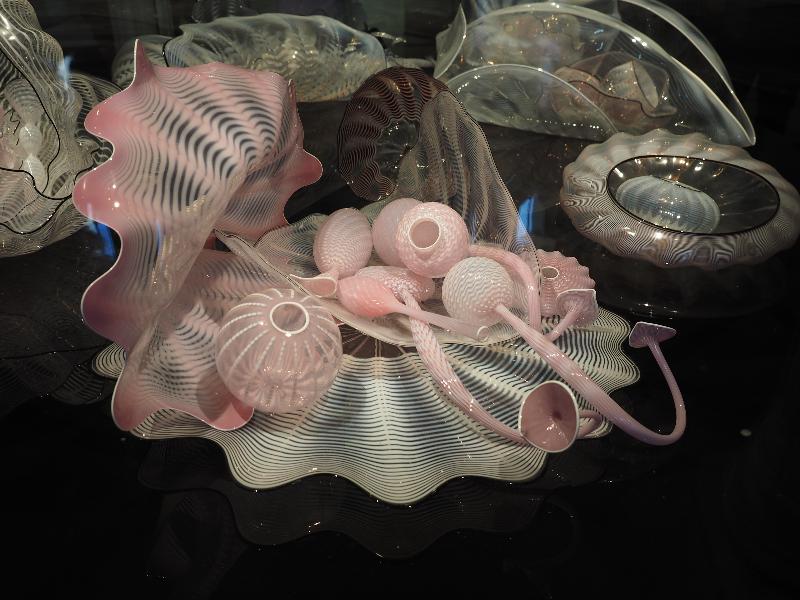 Bronx, New York (NY): New York Botanical Garden: Opaline and Rose Quartz Seaforms (2017, Dale Chihuly)
