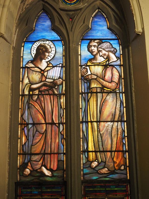 Bronx, New York (NY): St James Episcopal Church, Fordham: Toussant Memorial Window, St Cecilia (1928, unknown maker)