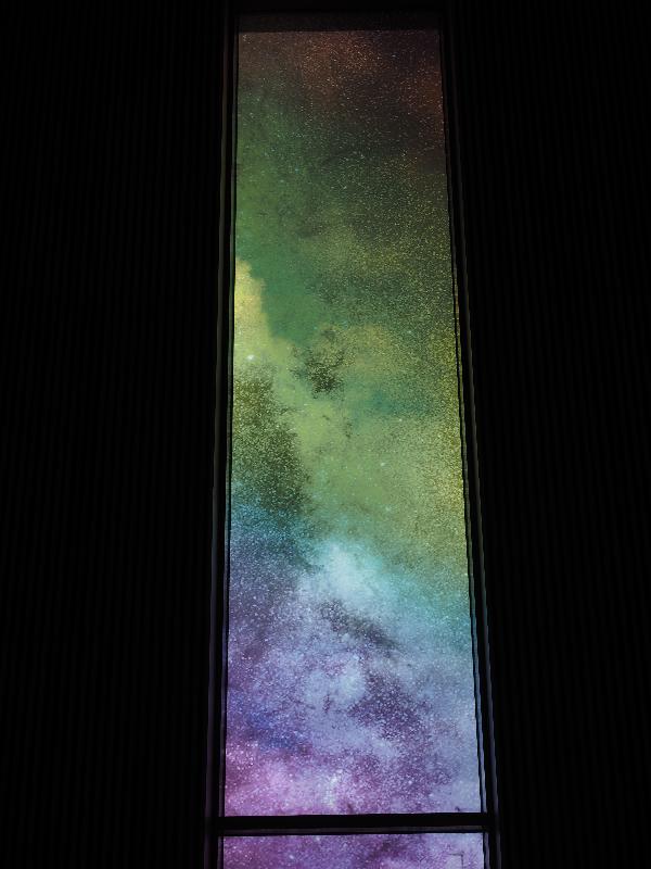 Cambridge, England: University of Cambridge Primary School: Milky Way window (2014-2016, architect Marks Barfield Architects)