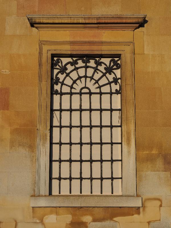 Cambridge, England: Trinity College: Wren Library, window