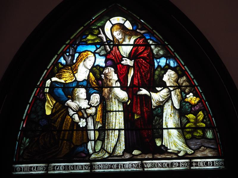 Bar Harbor, Maine (ME): St Saviour's Episcopal Church: Christ Blessing Children (Worden Memorial Window, 1920)