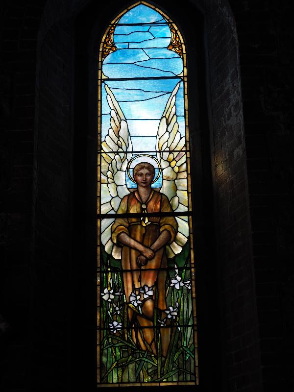 Bar Harbor, Maine (ME): St Saviour's Episcopal Church: Guiding Angel (Washington Memorial Window, 1888, Tiffany Glass Company)