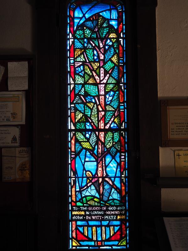 Bar Harbor, Maine (ME): St Saviour's Episcopal Church: Tree of Life (Peltz Memorial Window, 1959, Setti)
