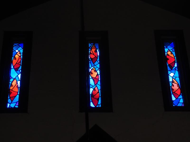 Bar Harbor, Maine (ME): St Saviour's Episcopal Church: Seven Gifts of the Spirit (Peltz and Ogden Memorial Window, 1986, Susan Dunlap)