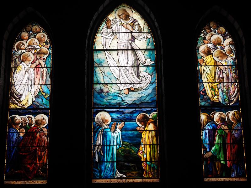 Bretton Woods, New Hampshire (NH): Church of the Transfiguration: Ascension (Conyngham Memorial Window, 1909, Maitland Armstrong)
