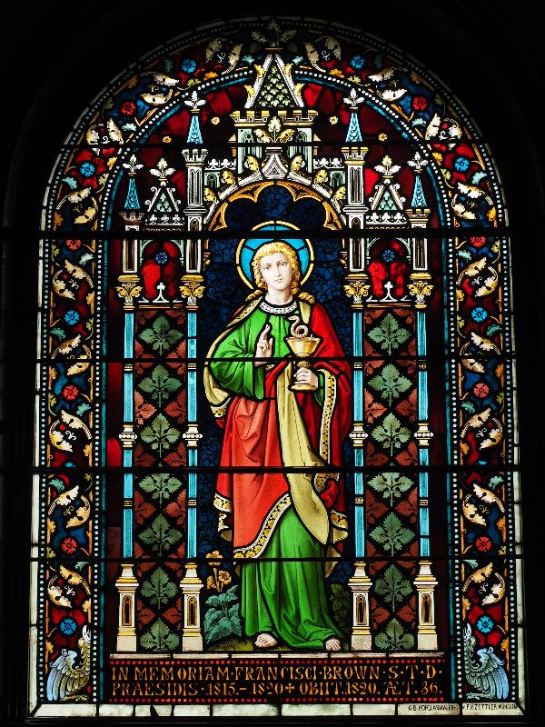 Hanover, New Hampshire (NH): Dartmouth College, Rollins Chapel: St John the Evangelist (President Francis Brown Memorial Window, F.X. Zettler)