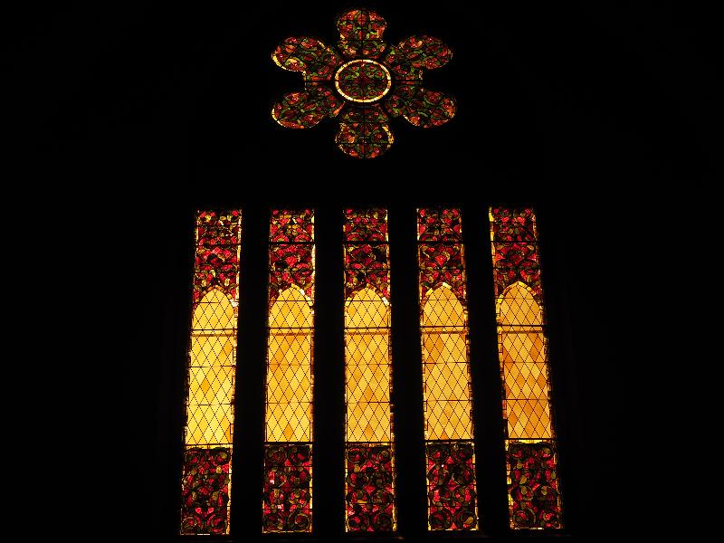 Northampton, Massachusetts (MA): First Churches of Northampton: ornamental window