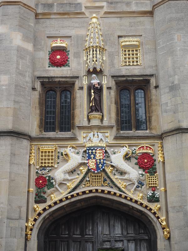 Cambridge, England: Christ's College: Gatehouse (freshly repainted)
