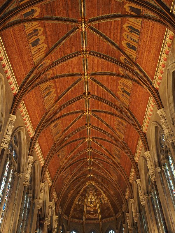 Cambridge, England: St John's College: chapel ceiling