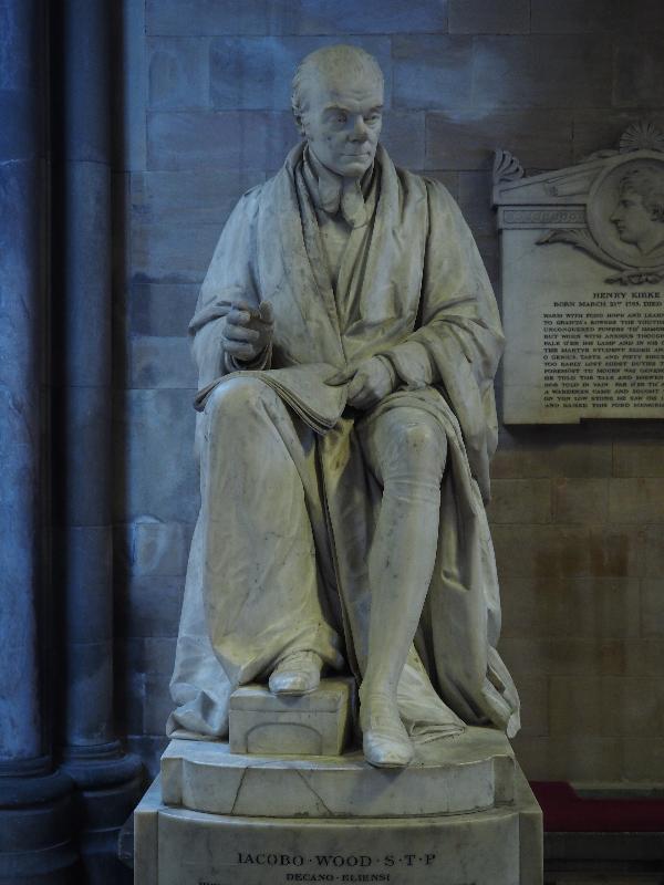 Cambridge, England: St John's College: chapel, statue of James Wood (1843, E.H. Baily)