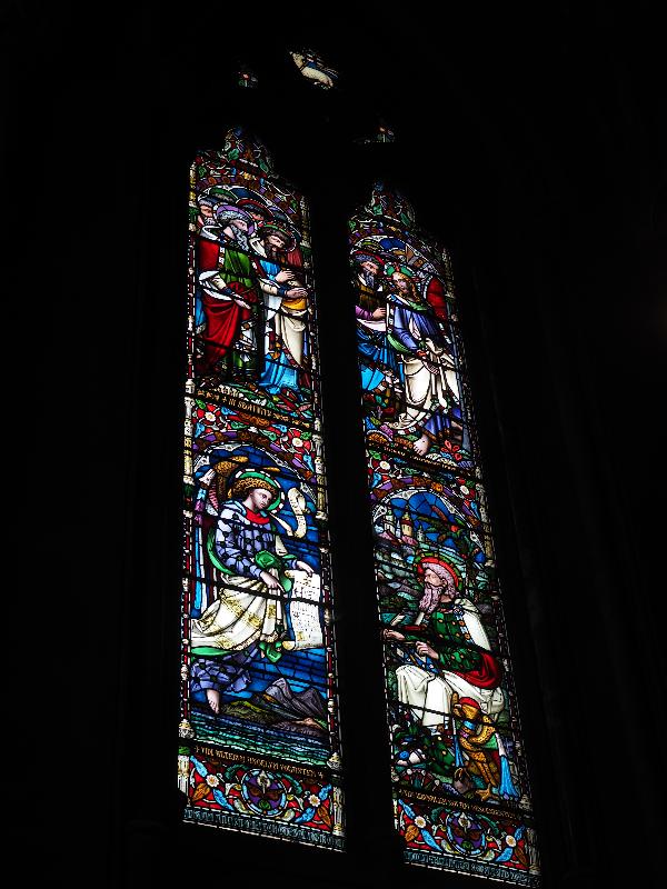 Cambridge, England: St John's College: chapel window (William Wailes)