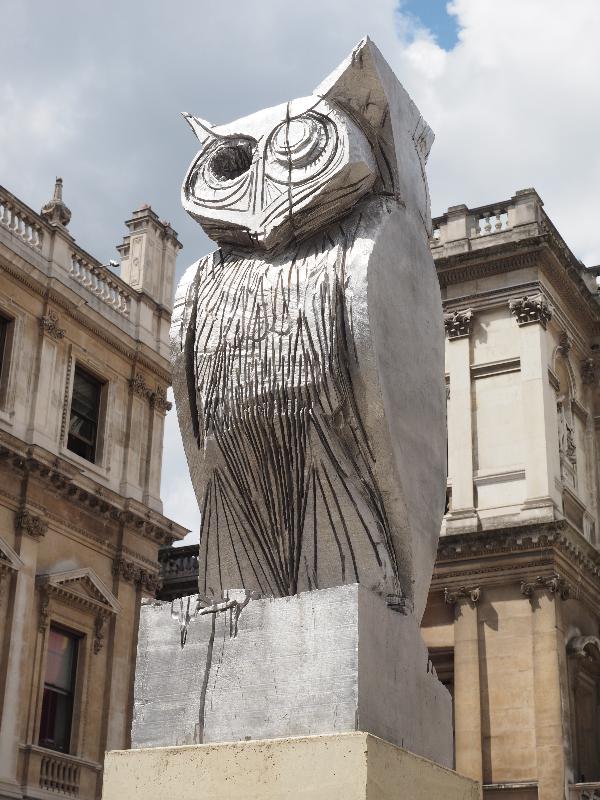 London, England: Royal Academy: Blue Owl (Thomas Houseago)