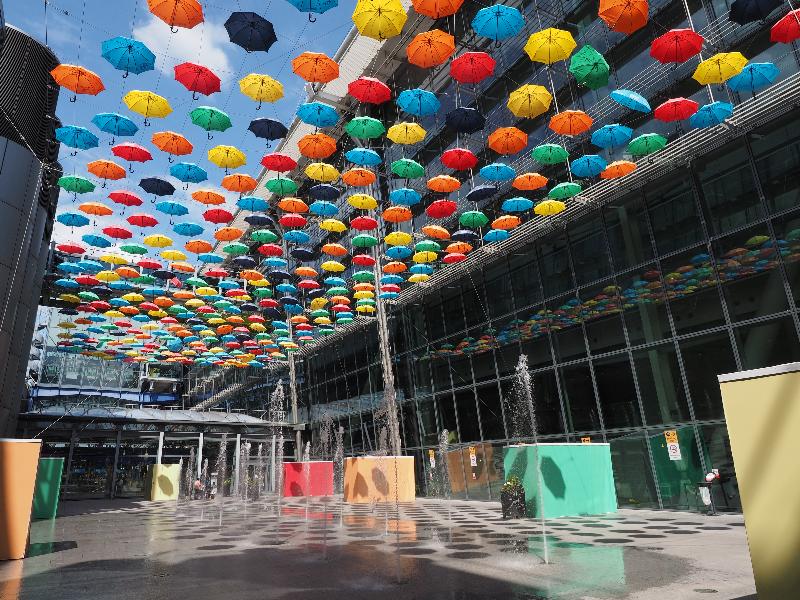 London, England: Heathrow Airport, Terminal 5: Umbrella Project (Jun-Oct 2019)