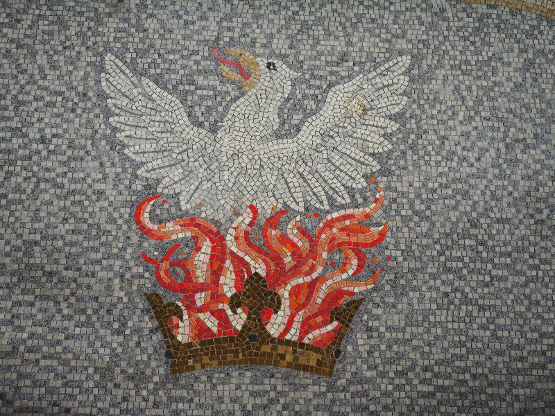 New Bedford, Massachusetts (MA): Grace Episcopal Church: phoenix, floor mosaic
