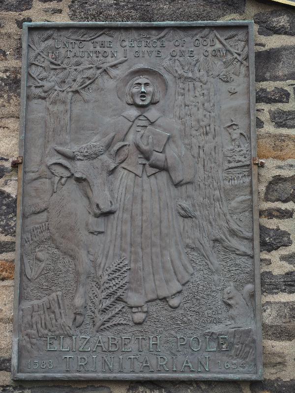Taunton, Massachusetts (MA): First Parish Church: Elizabeth Pole plaque (Ralph Davol)